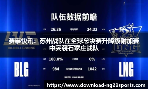 赛事快讯：苏州战队在全球总决赛升降级附加赛中突袭石家庄战队